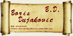 Boris Dujaković vizit kartica